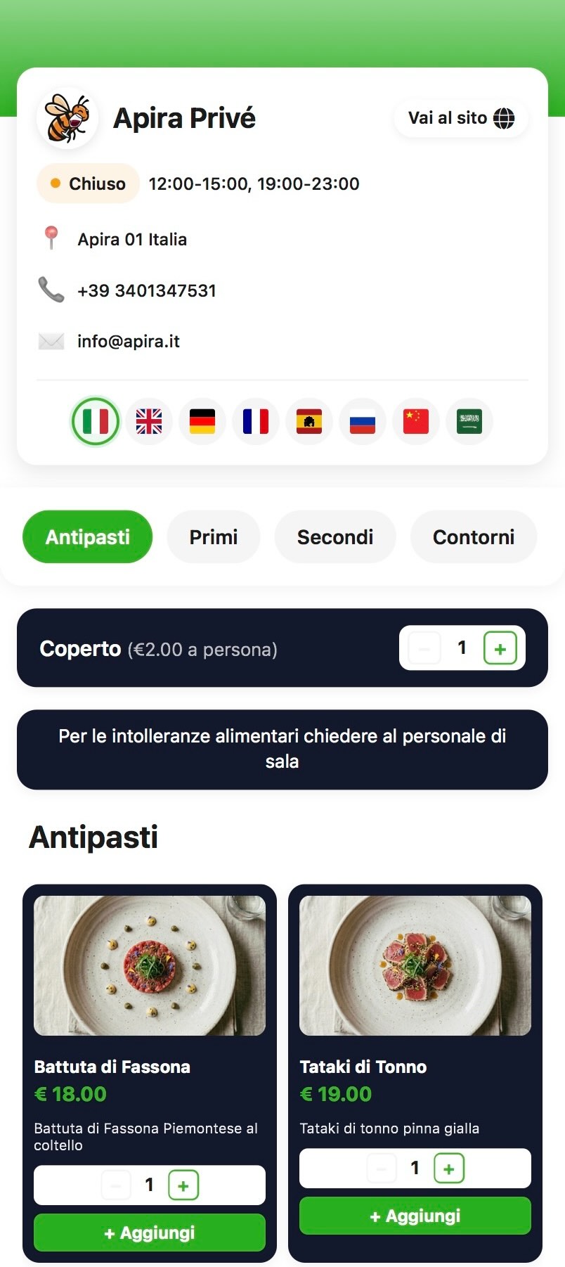 Menu Preview